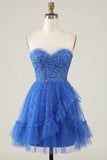 Pink Sweetheart A-Line Graduation Dress with Ruffles