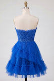 Pink Sweetheart A-Line Graduation Dress with Ruffles