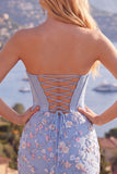 Sweetheart Pink Corset Bodycon Floral Cocktail Dress
