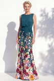 Champagne Mermaid Bateau Neck Long Mother Of the Bride Dress