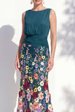 Champagne Mermaid Bateau Neck Long Mother Of the Bride Dress