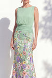 Champagne Mermaid Bateau Neck Long Mother Of the Bride Dress