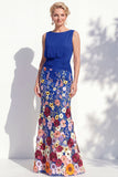 Champagne Mermaid Bateau Neck Long Mother Of the Bride Dress