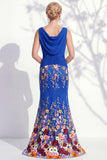 Champagne Mermaid Bateau Neck Long Mother Of the Bride Dress
