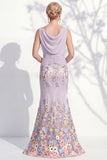 Champagne Mermaid Bateau Neck Long Mother Of the Bride Dress