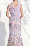 Champagne Mermaid Bateau Neck Long Mother Of the Bride Dress