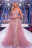 Sparkly Blush Sweetheart Mermaid Sequin Long Gala Dress
