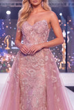 Sparkly Blush Sweetheart Mermaid Sequin Long Gala Dress