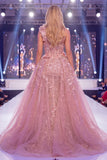 One Shoulder Blush Corset Mermaid 3D Flowers Long Gala Dress with Slit