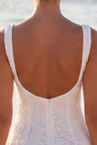 Ivory A Line Corset Lace Bateau Neck Mini Bridal Shower Dress