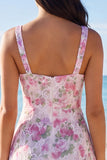 White Floral Ruffled Bodycon Graduation Dress with Sash