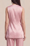 Pink 2 Piece V-Neck One Button Women Suits