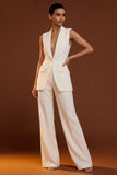 Ivory 2 Piece Shawl Lapel One Button Slim Fit Women Suits