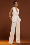 Ivory 2 Piece Shawl Lapel One Button Slim Fit Women Suits