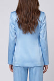 Light Blue Shawl Lapel 2 Piece Women's Work Suits