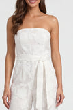 Ivory Notched Lapel 2 Piece Floral Women's Jumpsuits