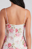 Bodycon Light Pink Floral Sequin Homecoming Dress with Bow