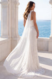 Ivory Strapless Sequin Mermaid Corset Wedding Dress with a Neck Scarf