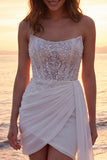 Sparkly Ivory Strapless Corset Bridal Shower Dress with Streamer