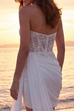 Sparkly Ivory Strapless Corset Bridal Shower Dress with Streamer