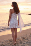 Ivory One Shoulder Floral Bridal Shower Dress with Sash