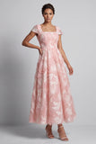 Blush A Line Beaded Square Neck Long Mother of the Bride Dress
