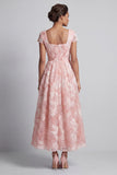 Blush A Line Beaded Square Neck Long Mother of the Bride Dress