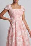 Blush A Line Beaded Square Neck Long Mother of the Bride Dress