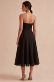 Strapless A Line Simple Little Black Dress