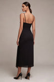 Sheath Ruched Spaghetti Straps Little Black Dress