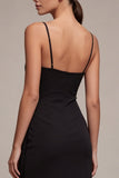 Sheath Ruched Spaghetti Straps Little Black Dress