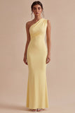 One Shoulder Mermaid Daffodil Long Evening Dress