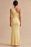One Shoulder Mermaid Daffodil Long Evening Dress