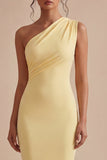 One Shoulder Mermaid Daffodil Long Evening Dress