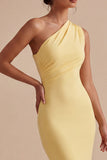 One Shoulder Mermaid Daffodil Long Evening Dress