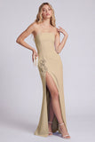 Black Strapless Mermaid 3D Flowers Long Evening Dress with Slit