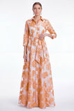Champagne A-Line Jacquard Long Mother Of the Bride Dress with Belt