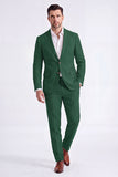 2 Piece Beige Single Breasted Notched Lapel Men's Work Suits