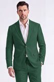 2 Piece Beige Single Breasted Notched Lapel Men's Work Suits