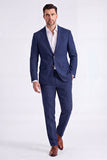 2 Piece Beige Single Breasted Notched Lapel Men's Work Suits