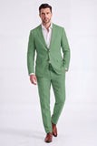 2 Piece Beige Single Breasted Notched Lapel Men's Work Suits