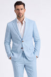 2 Piece Beige Single Breasted Notched Lapel Men's Work Suits