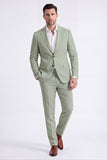 2 Piece Beige Single Breasted Notched Lapel Men's Work Suits