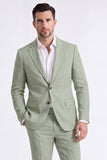 2 Piece Beige Single Breasted Notched Lapel Men's Work Suits