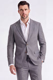 2 Piece Beige Single Breasted Notched Lapel Men's Work Suits