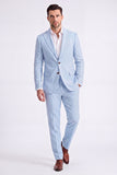 Light Khaki 2 Piece Peak Lapel Single Breasted Men Formal Suits