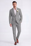 Light Khaki 2 Piece Peak Lapel Single Breasted Men Formal Suits