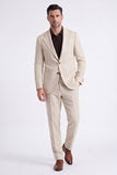 Light Khaki 2 Piece Notched Lapel Single Breasted Men Formal Suits