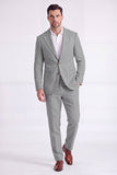 Light Khaki 2 Piece Notched Lapel Single Breasted Men Formal Suits