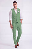 Light Khaki 2 Piece V-Neck Single Breasted Men Formal Suits